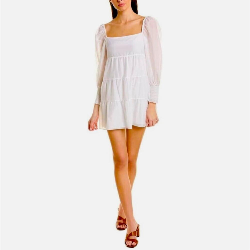 Alice + Olivia White Long Sleeve Dress